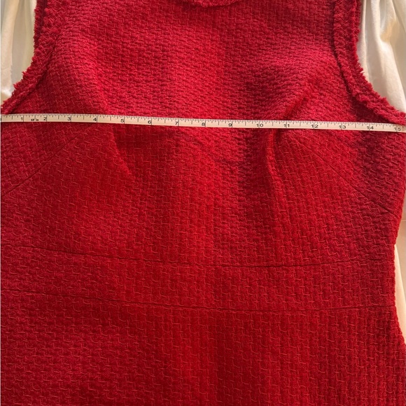 NWOT Kate Spade Size 6 Red tweed sleeveless flounce bottom dress - Picture 10 of 13